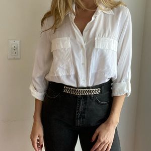 Guess by Marciano // Black Leather Belt with Gold Detail